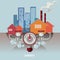 Vefor humans and economicsctor concept illustration. Icon for energy saving. Energy exploration. Oil refinery. Energy