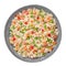 Veg Fried Rice in gray bowl isolated on white backdrop. Veg Fried rice is indo chinese cuisine dish