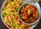 Veg Manchurian and Hakka noodles