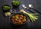 Veg manchurian served in a bowl