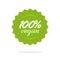 Vegan 100 percent food label or badge vector icon, 100 healthy seal or rosette stamp green symbol isolated