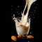 Vegan almond milk, non dairy alternative milk.Organic