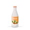 Vegan almond plant based milk glass bottle organic dairy free natural raw vegan milk healthy cow beverage alternative