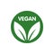 Vegan Bio, Ecology, Organic logo and icon, label, tag. Green leaf icon on white background