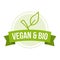 Vegan and Bio green Badge - Eps10 Vector.