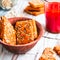 Vegan biscuits with tomato juice and sunflower seeds