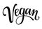Vegan black handwritten lettering. Label, tag or stamp. Vector illustration