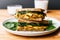 vegan breakfast sandwich with tofu scramble