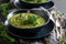 Vegan broccoli soup as healthy and fresh starter