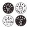 Vegan cafe, bakery, shop logotypes.