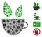 Vegan Cafe Collage of Covid Virus Icons