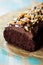 Vegan chocolate cake with caramelized walnuts