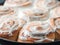 Vegan cinnamon rolls with topping