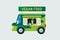 Vegan city food car icon. Nature product, vitamin