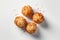 Vegan Coconut Macaroons Dessert On White Background, Top View. Generative AI