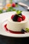 Vegan dessert serving creamy panna cotta