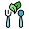 Vegan dinner icon vector flat