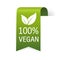Vegan emblem. Vegan, great design for any purposes. Ribbon, symbol and background. Eco friendly vector illustration