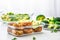 Vegan falafel, fresh broccoli, and ripe avocado, ideal for health-focused content, nutrition blogs, lifestyle marketing