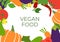 Vegan food banner. Vegetables sketch menu frame. Hand drawn vector design template. Organic healthy market. Fresh tomato, eggplant
