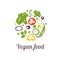Vegan food icon. Logo design vector template.