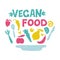 Vegan food modern illustrations collection