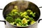 Vegan food : steaming broccoli in an inox pot