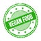 VEGAN FOOD text written on green grungy round stamp