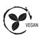 Vegan Free. Allergen food, GMO free products icon and logo. Intolerance and allergy food. Concept black and simple vector