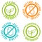 Vegan Friendly Icon Badge Design. Nut Free and Egg Free Bagdes