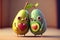 Vegan friends friendly fruit avocados characters
