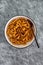 Vegan garlic oil and chilli pasta, healthy plant-based food