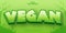 Vegan green nature 3d glossy editable text effect and logo
