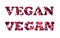 Vegan inscription text. Real cranberry. Isolated png