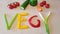 Vegan logo of colorful vegetables