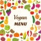 Vegan menu background. Vegetarian Card Design