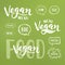 Vegan menu Lettering. Modern Hand Drawn Ecological Food Badges