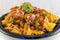 Vegan Nachos loaded and stacked with goodness