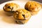 Vegan Oatmeal Banana Blueberry Muffins CloseUp