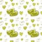 Vegan pattern. Vegan friendly pattern. Seamless  pattern with lettering vegan friendly and green hand drawn hearts. For