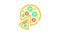 vegan pizza color icon animation