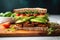 vegan sandwich with smoked tempeh and avocado