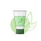 vegan skincare, eco friendly formula, go green beauty cosmetic, cream tube vector illustration