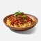 Vegan spaghetti bolognese on a transparent background. AI