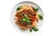 Vegan Spaghetti Bolognese On A Transparent Background. Generative AI