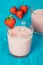 Vegan strawberry almond milkshake smoothie