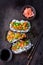 Vegan Sushi Tacos with Plant based salmon, wakame and edamame