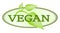 Vegan symbol with green leafs isolated