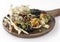 vegan tapas snacks sharing platter board on white background