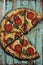 Vegan Tomato Basil Pizza Painting for Restaurant Display Imagery, Culinary Artwork, Italian American Food Business Art